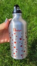 Bidon sport argintiu 500ml personalizat