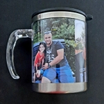 Cana din metal cu insertie foto - 350 ml