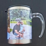 Cana din metal cu insertie foto - 350 ml