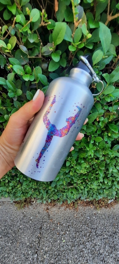 Bidon sport argintiu 500ml personalizat